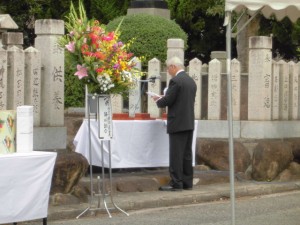 2014年10月4日　加古川食肉センター畜魂祭　祭文　公益財団法人加古川食肉公社 松岡理事長