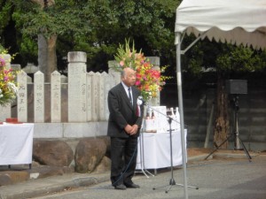 2014年10月4日　加古川食肉センター畜魂祭　閉式のことば　加古川食肉産業協同組合 中尾理事長