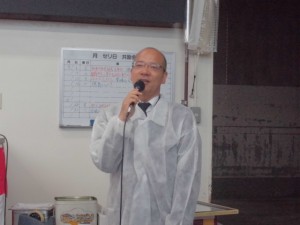 2015年6月26日(金)　JA西日本くみあい飼料㈱系統出荷牛枝肉共励会　せり前 JA西日本くみあい飼料(株)神野常務取締役 あいさつ