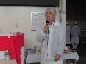 2015年7月31日(金)　たじま市場枝肉共励会　セリ前 JAたじま・友田常務あいさつ