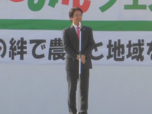 2015年11月29日(日)　JA兵庫南ふぁ～みんフェスタ	加古川市・岡田市長あいさつ