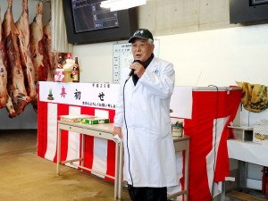 2017年1月6日（金）平成29年初せり　香川県 三豊肥育部会 合田部会長あいさつ