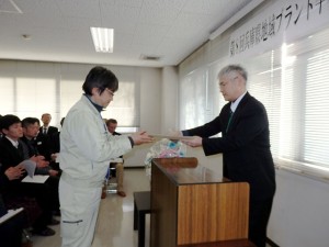 2017年2月10日(金)　兵庫県地域ブランド牛枝肉共励会　丹波篠山牛賞の表彰（JA丹波ささやま営農経済部営農販売課・熊谷副課長）