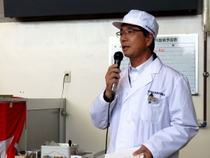 2018年7月24日(火)　神戸肉枝肉共励会　セリ前　全国農業協同組合兵庫県本部・谷元畜産部長あいさつ