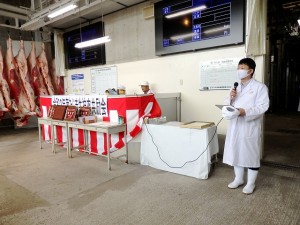 2019年6月7日(金)　たじま牛枝肉共励会 せり前　兵庫県肉用牛肥育協議会・牧戸副会長あいさつ