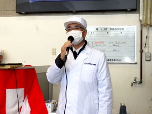 2025年3月14日(金)　神戸肉枝肉共励会　せり前　神戸肉流通推進協議会・谷元事務局長あいさつ