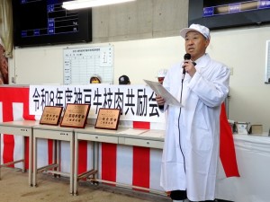 2026年4月3日(金)　令和８年度 神戸牛枝肉共励会　せり前　全農兵庫県本部・桐山副本部長あいさつ